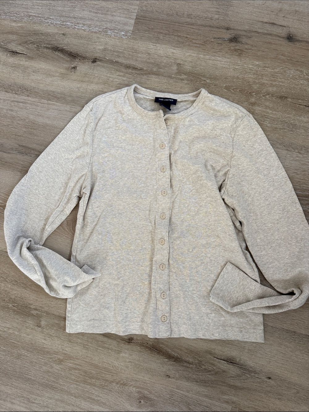 The Limited Women's Light Cream Button-Down Knit Top
